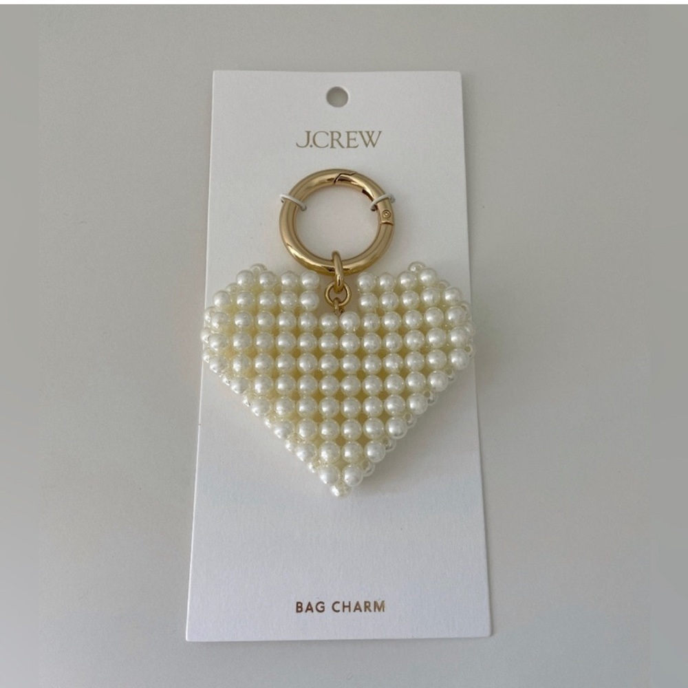 J.Crew Pearl Heart Bag Charm